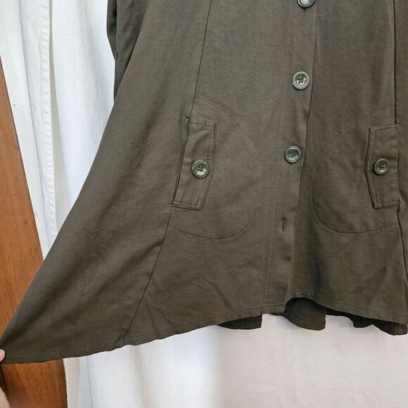 Christian Siriano New York Ponte A-Line Hooded Light Jacket Size 2X  Button-Up - Picture 6 of 7